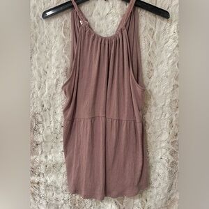 Maurices Dusty Mauve Tiered Sleeveless Tank Top